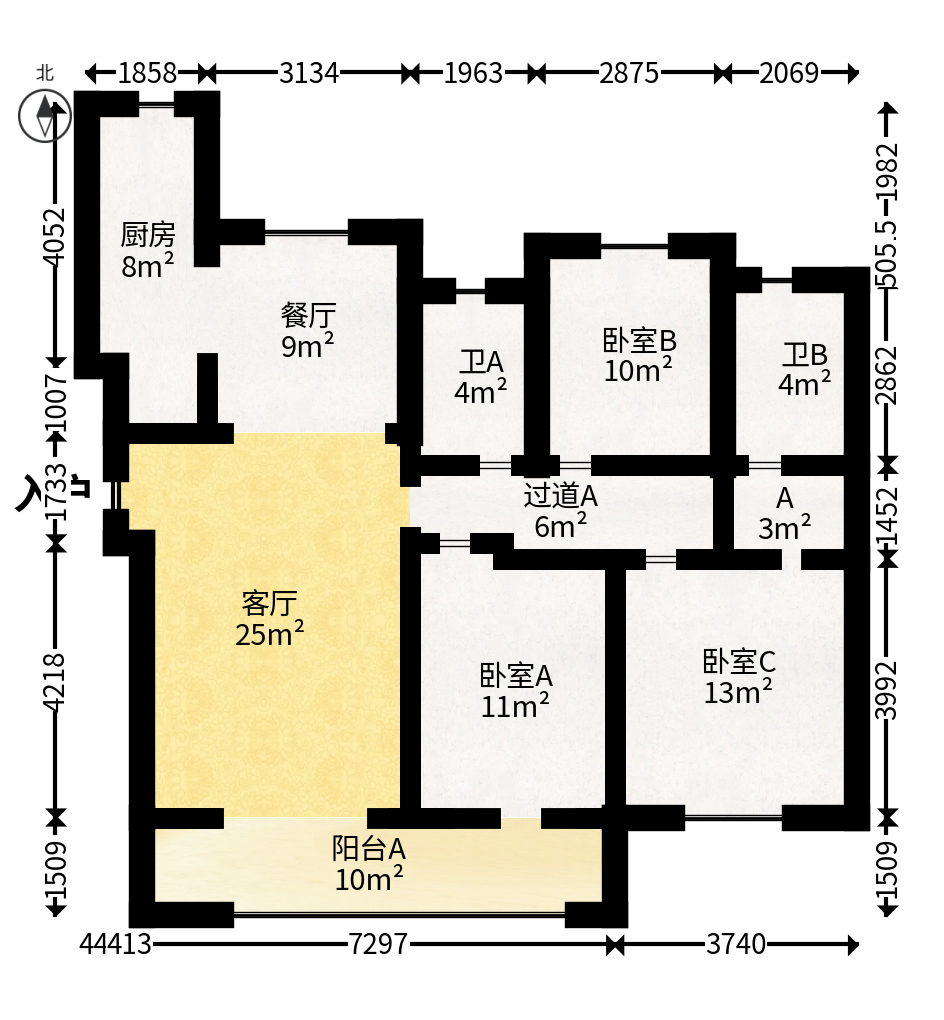 融创会展上东区  3室2厅2卫   118.00万户型图