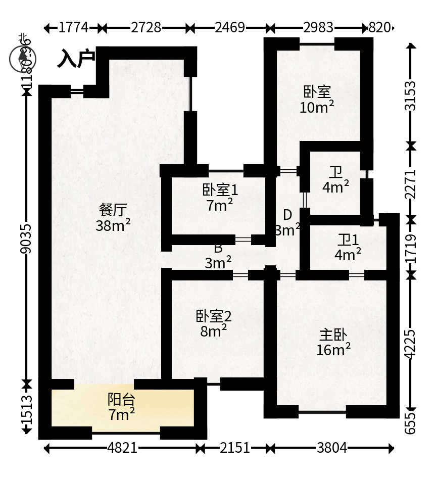 和顺府  4室2厅2卫   114.00万户型图