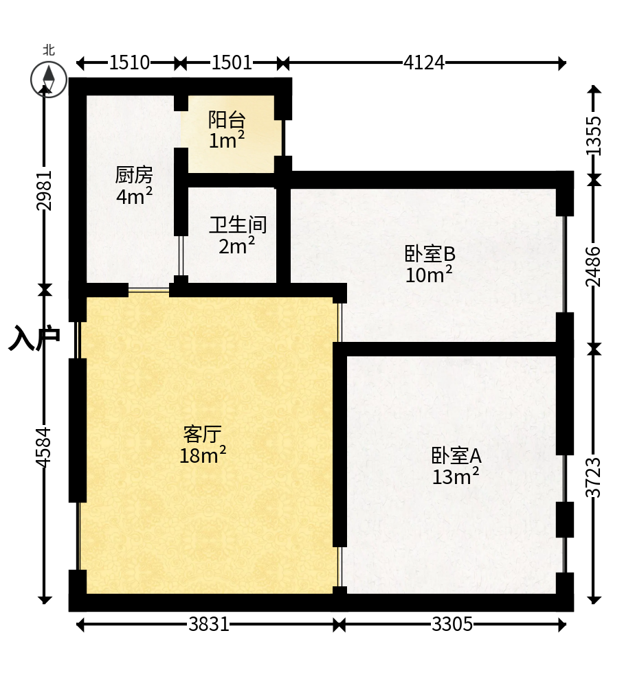 中建芙蓉工社  2室1厅1卫   55.00万户型图