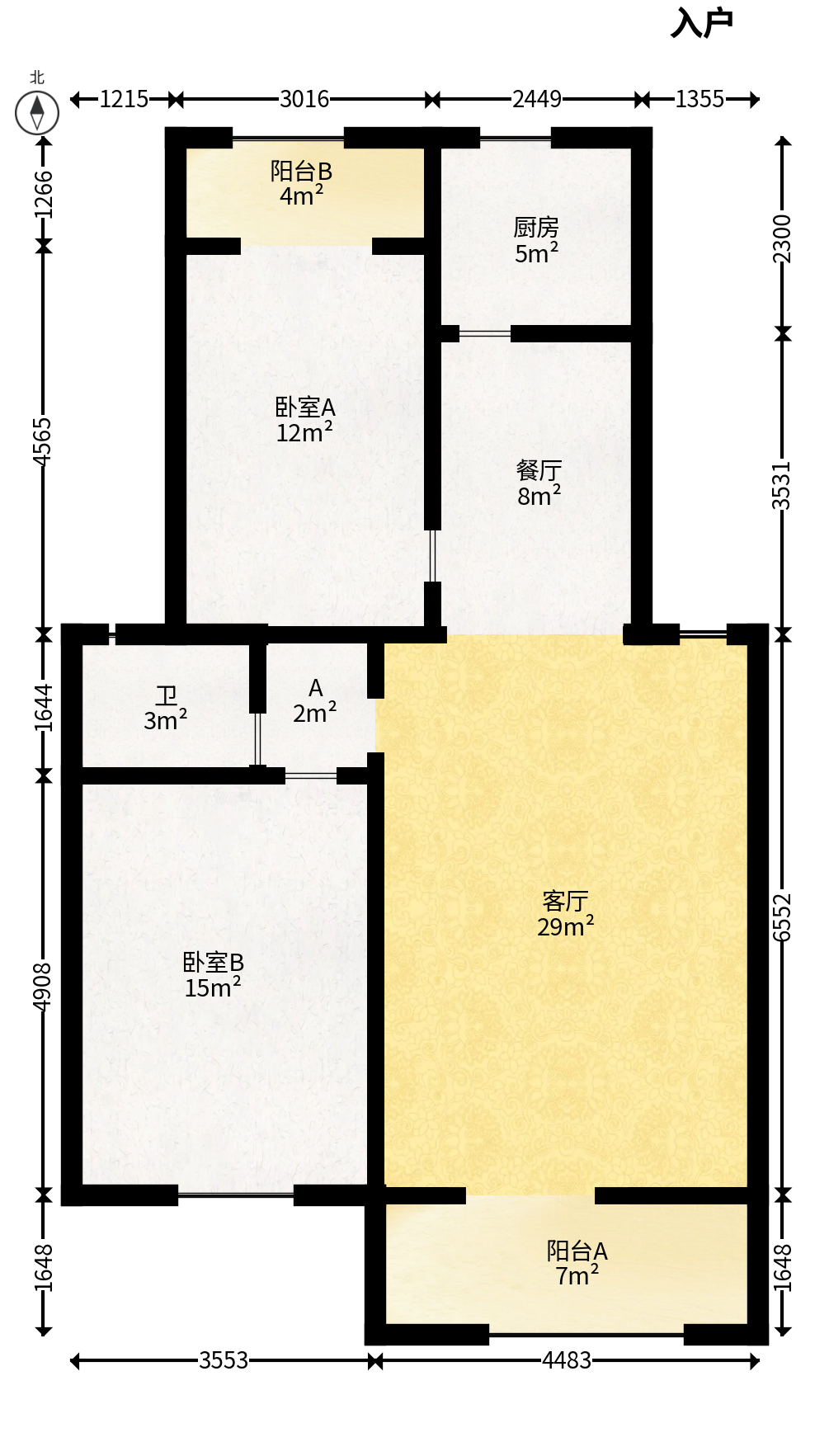 竹满人家  2室1厅1卫   70.00万户型图