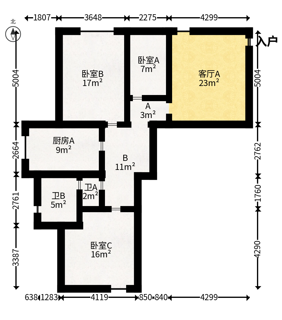 森林公园壹号（森林雅苑）  3室2厅2卫   80.00万户型图