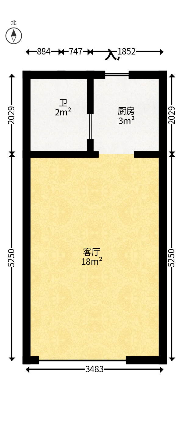 碧桂园翘楚棠  1室1厅1卫   19.00万户型图