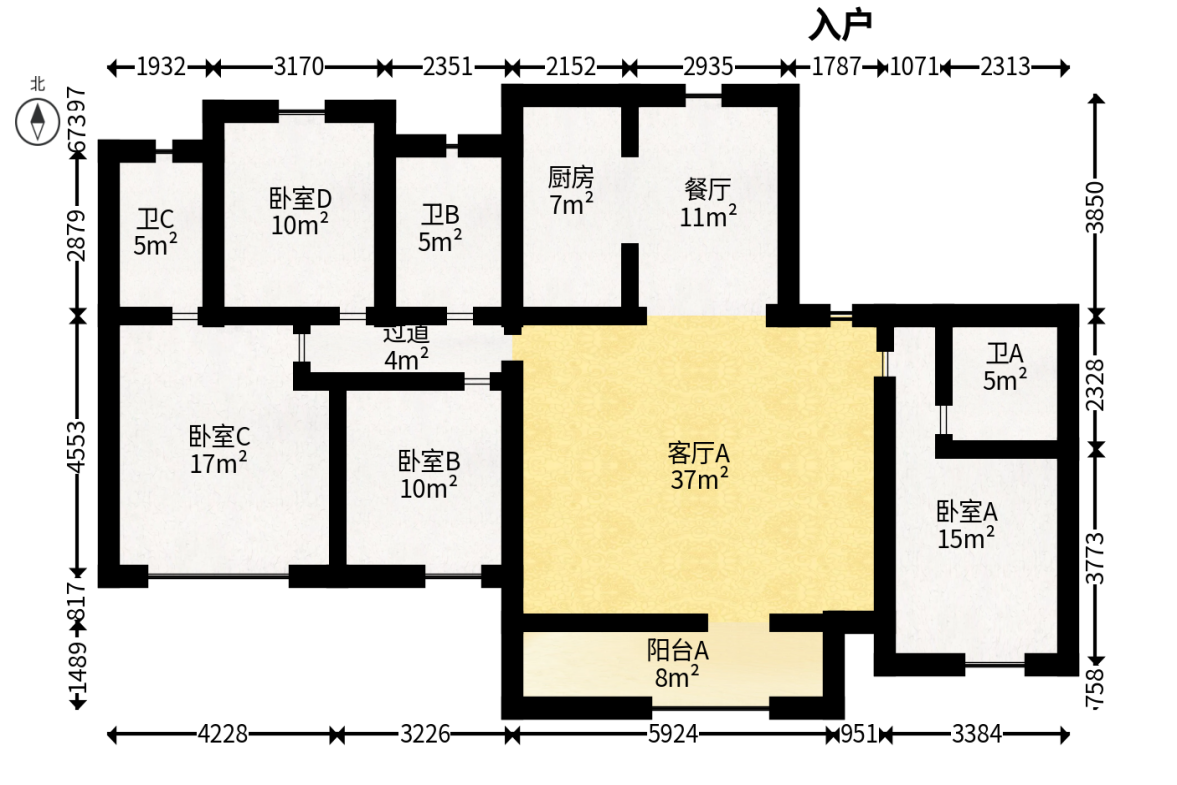 融创会展上东区  4室2厅3卫   167.00万户型图