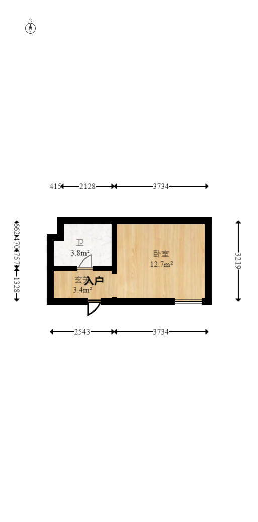 名富公寓  1室1厅1卫   18.00万户型图
