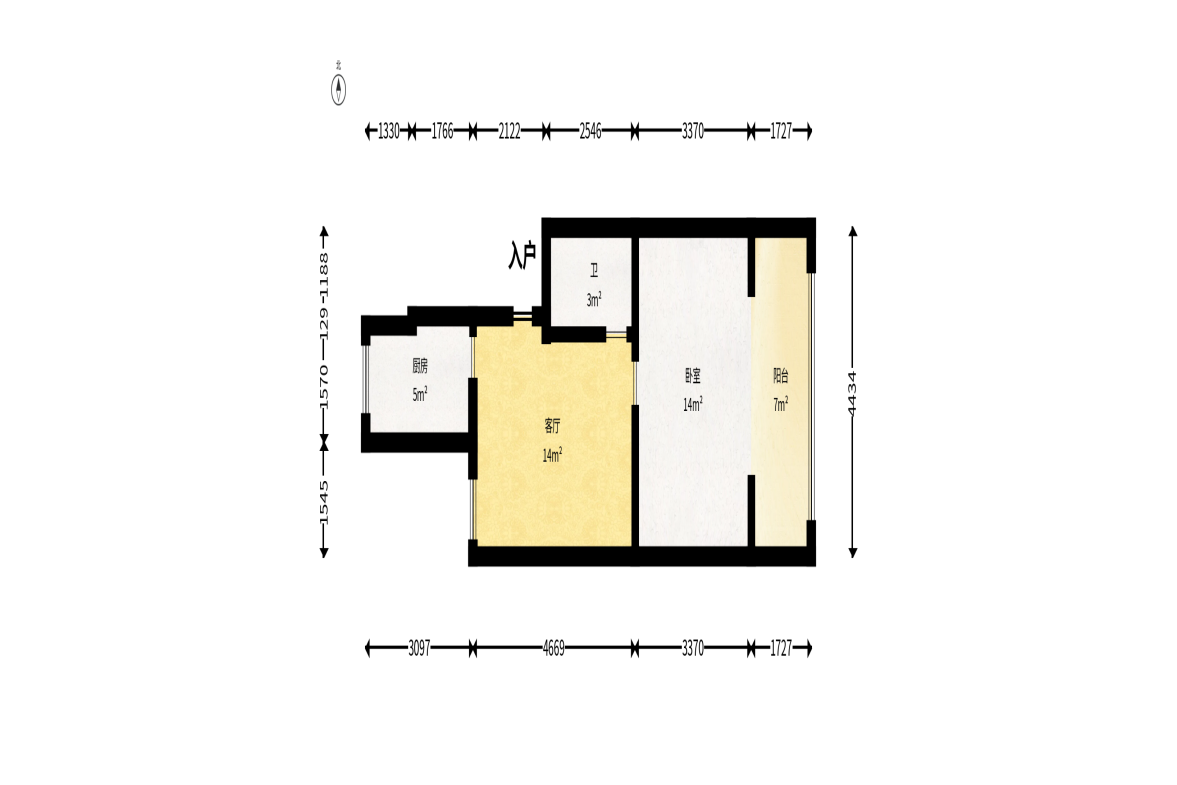 仁和家园  1室1厅1卫   39.00万户型图