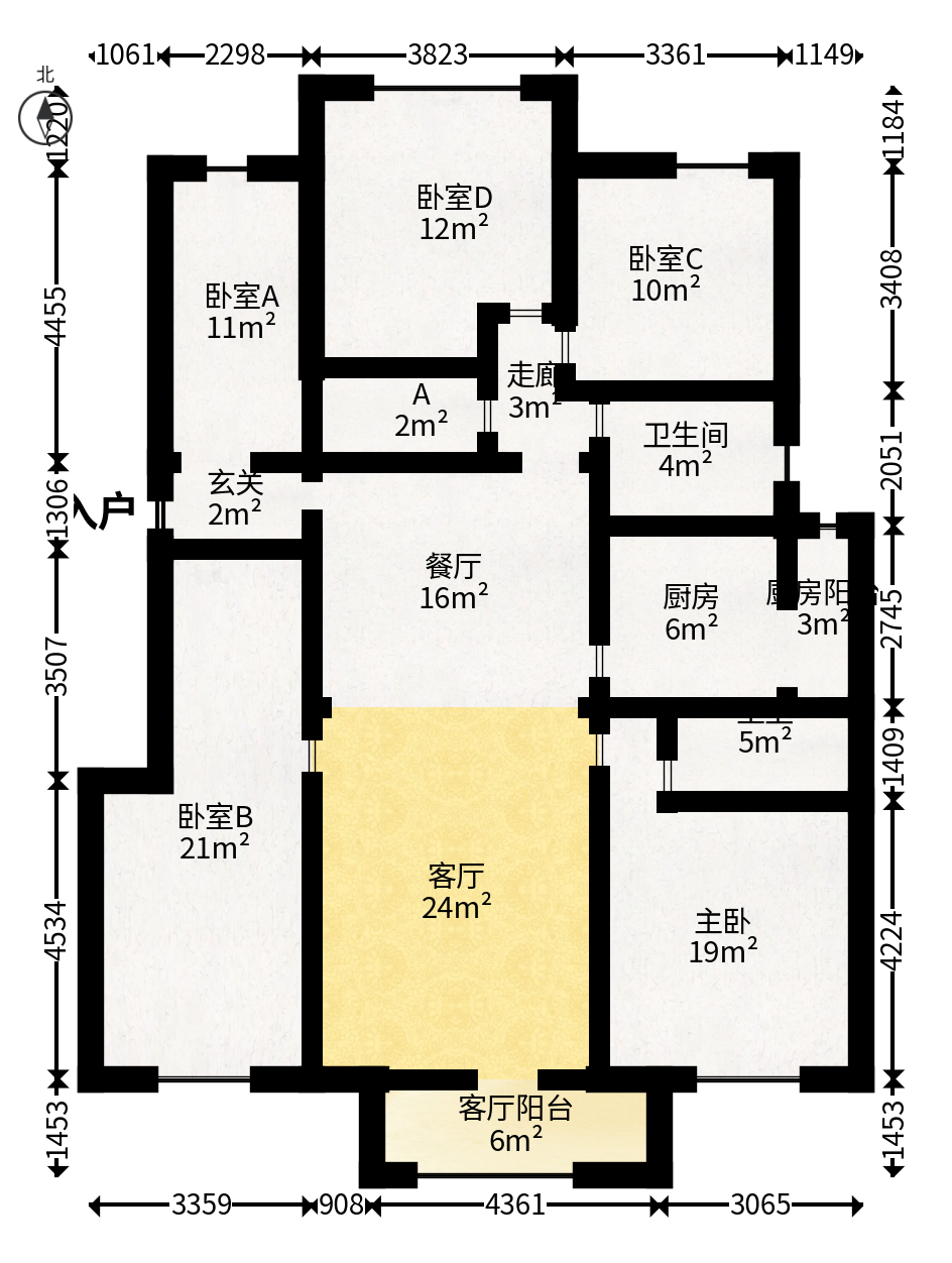 夏威夷碧水春城（碧桂园城市花园）  4室2厅2卫   127.00万户型图