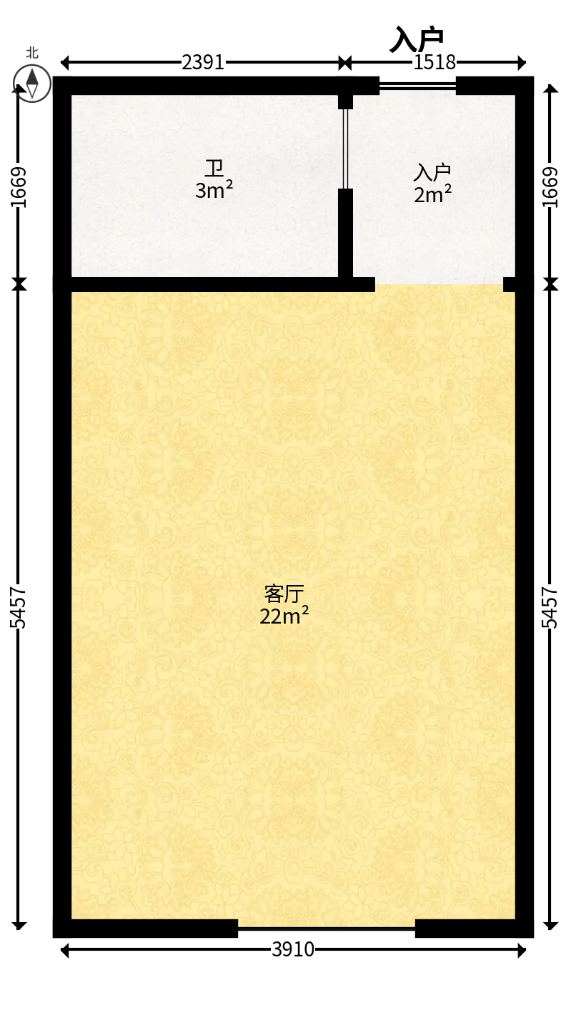 长远华樟名府  1室1厅1卫   25.00万户型图