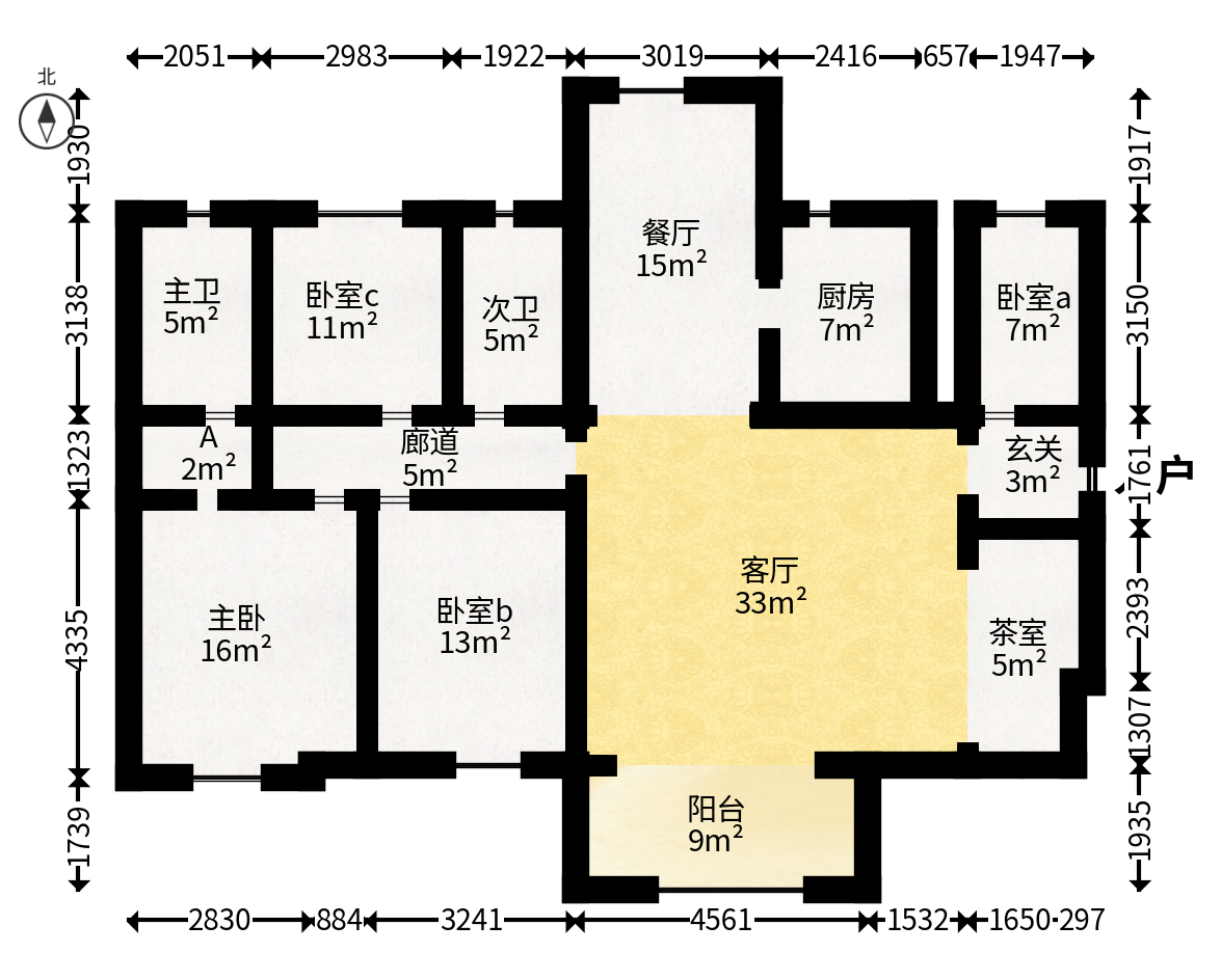 长沙如院  4室2厅2卫   150.00万户型图