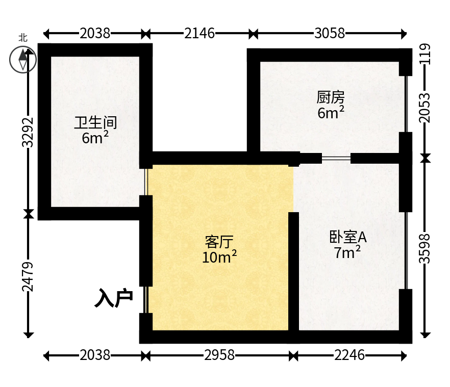 自由.com（自由大厦）  1室1厅1卫   26.00万户型图
