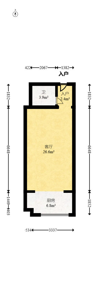 山水湾  1室1厅1卫    35.8万户型图