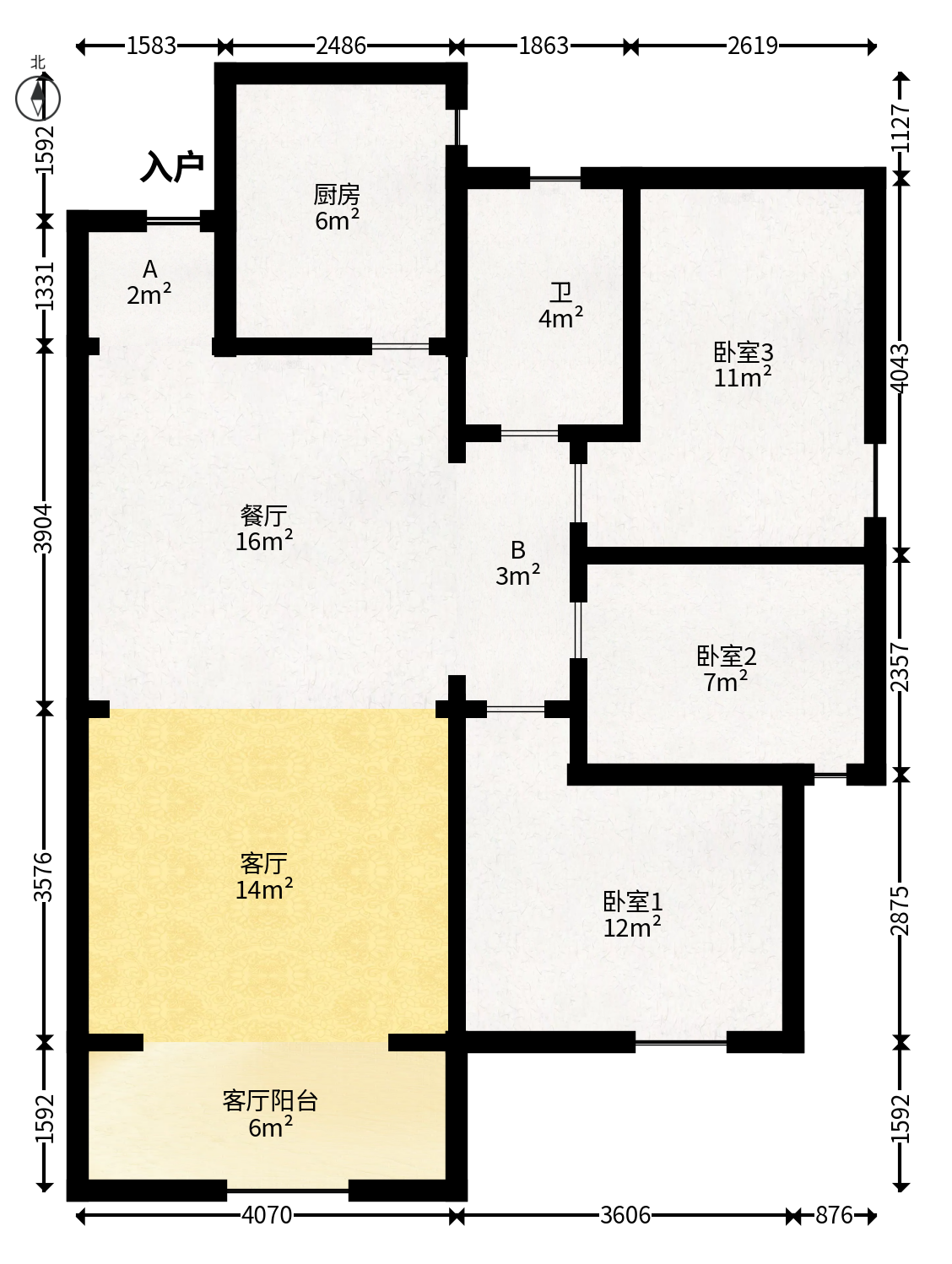 香缇雅苑（鑫远翡丽郡二期）  3室2厅1卫   116.80万户型图
