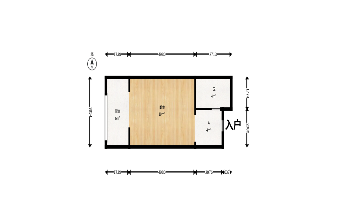 东塘瑞府 1室1厅1卫 28.0万 东塘瑞府 1室1厅1卫 28.0万户型图