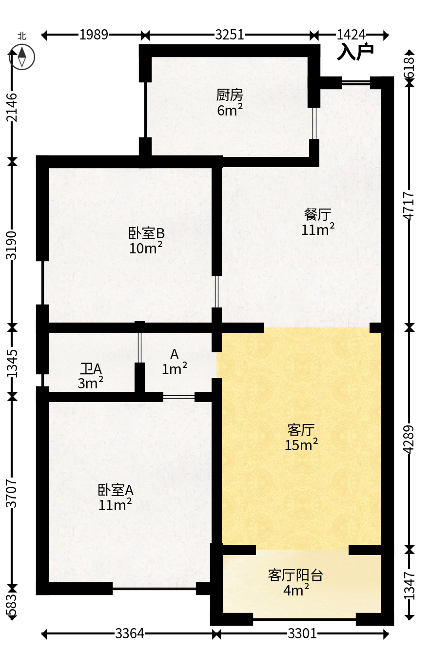 钰龙天下一期  2室2厅1卫   209.00万户型图