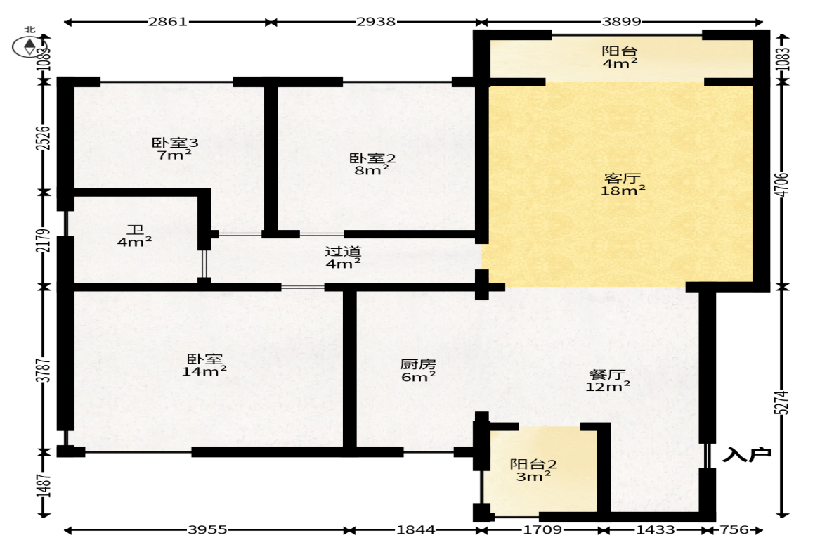 广泰锦苑  3室2厅1卫   71.00万户型图
