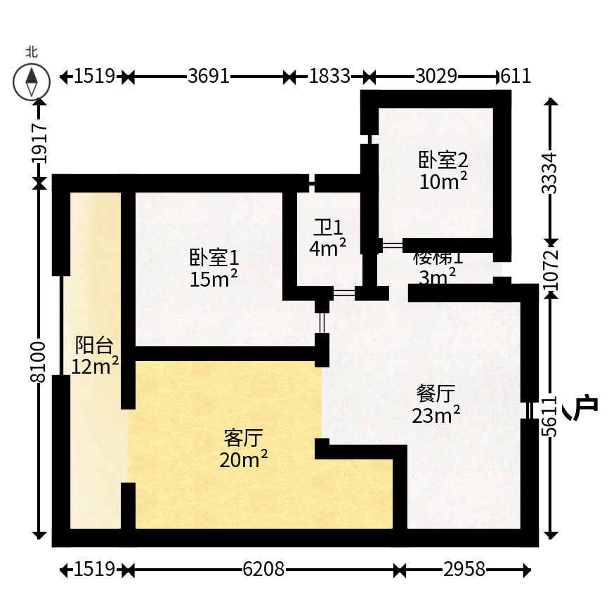 湘江颂  1室0厅0卫   238.80万户型图