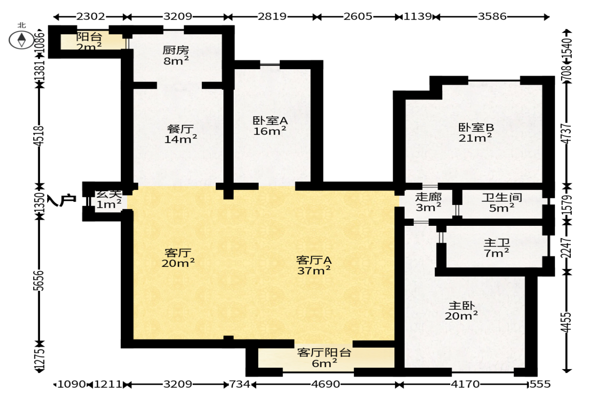 大唐印象一期云海湾  7室2厅3卫   400.00万户型图