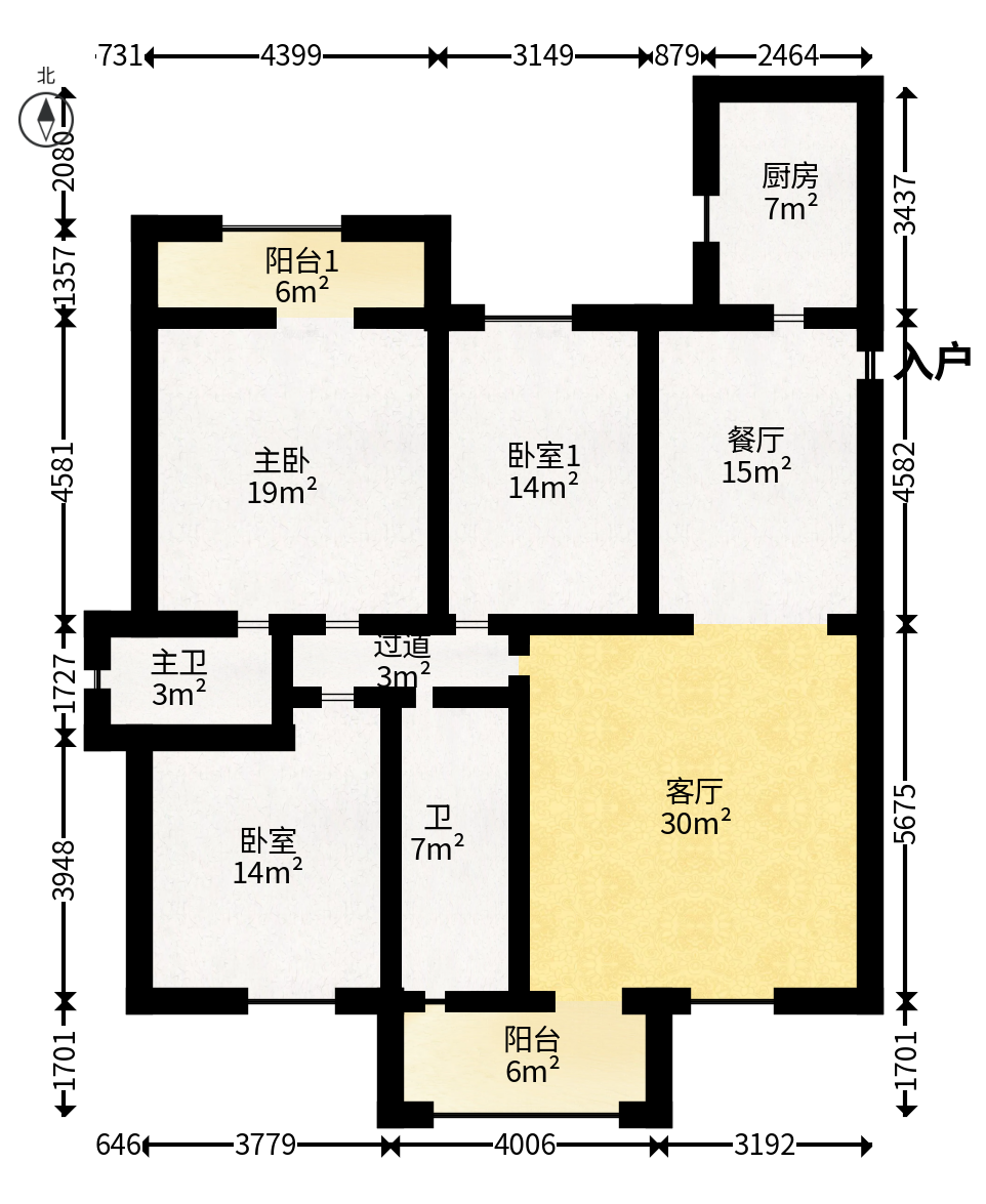 五一大道202（中环壹世界）  3室2厅3卫   177.90万户型图