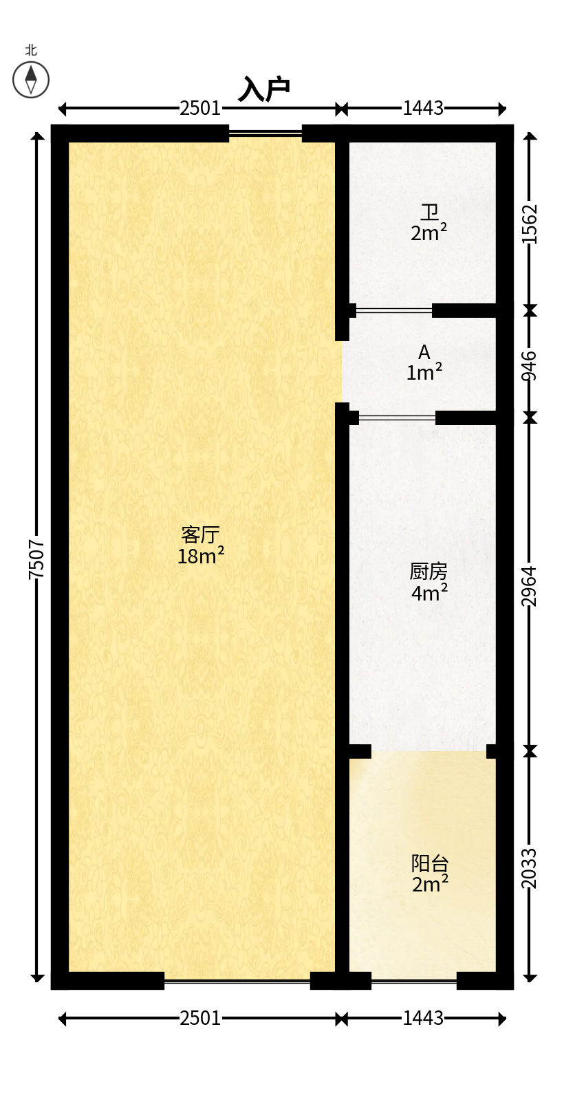 湖湾世景  1室1厅1卫    39.78万户型图