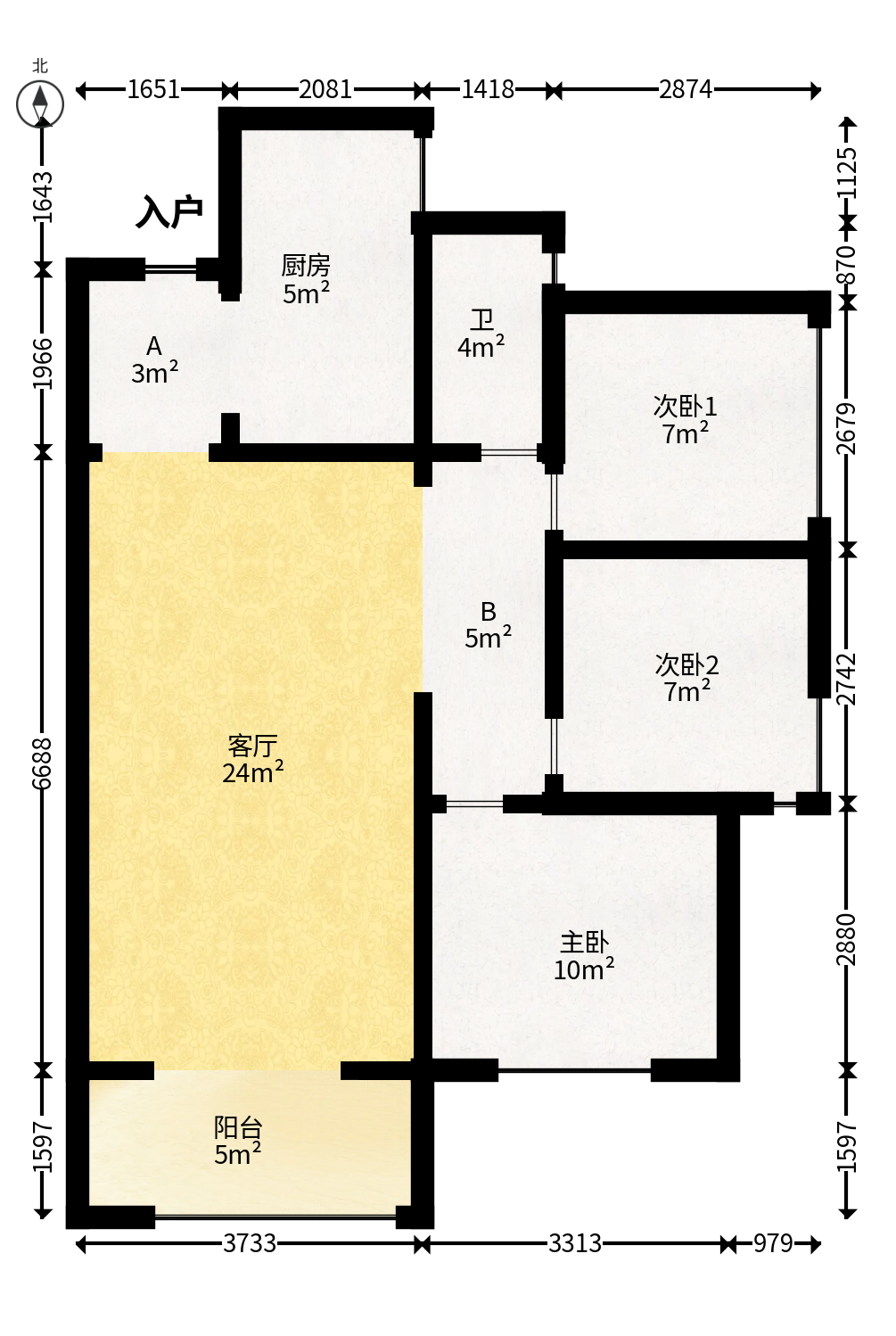 中建悦和城  3室2厅1卫   82.00万户型图