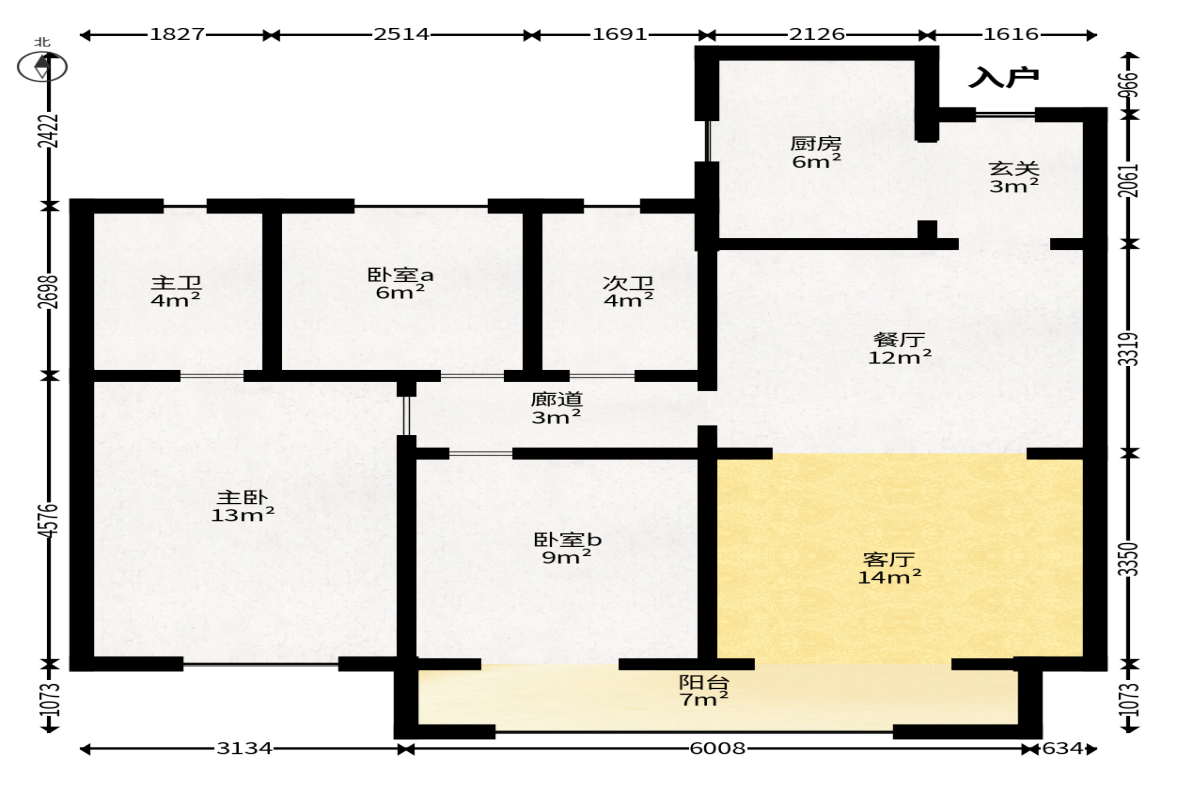 阳光城翡丽云邸  3室2厅2卫   115.00万户型图
