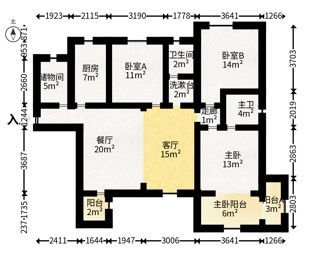 鑫远和城（一、二期）  3室2厅2卫   120.00万户型图