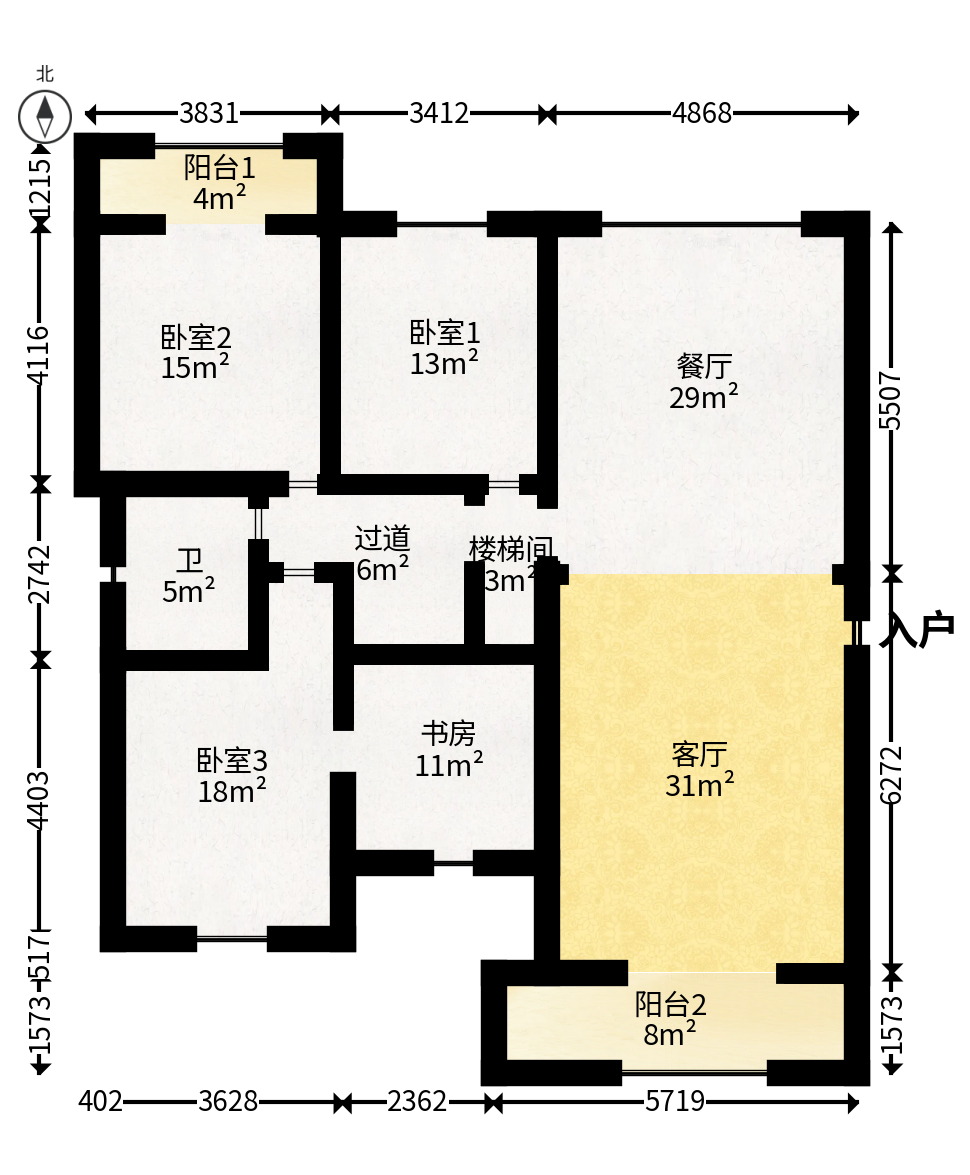 芙蓉苑  5室2厅1卫   145.00万户型图