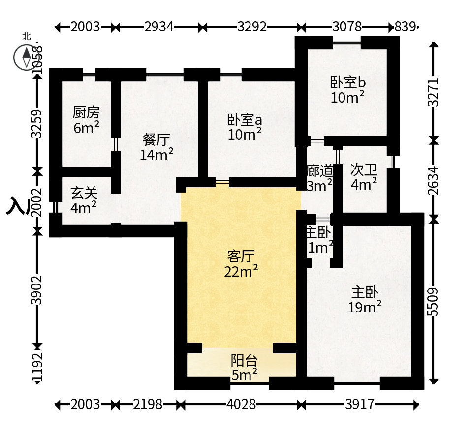 中冶中央公园  3室2厅2卫   135.00万户型图