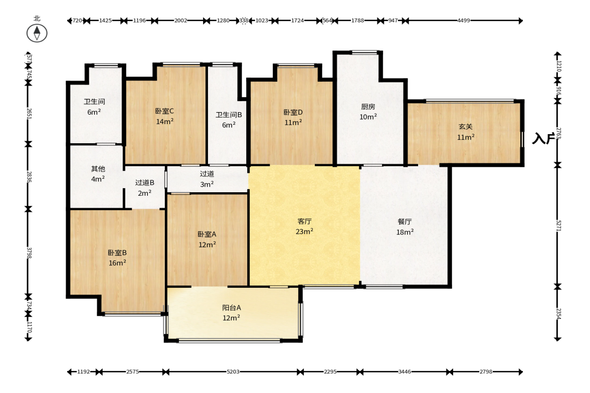 保利国际广场  4室2厅2卫    325.0万户型图
