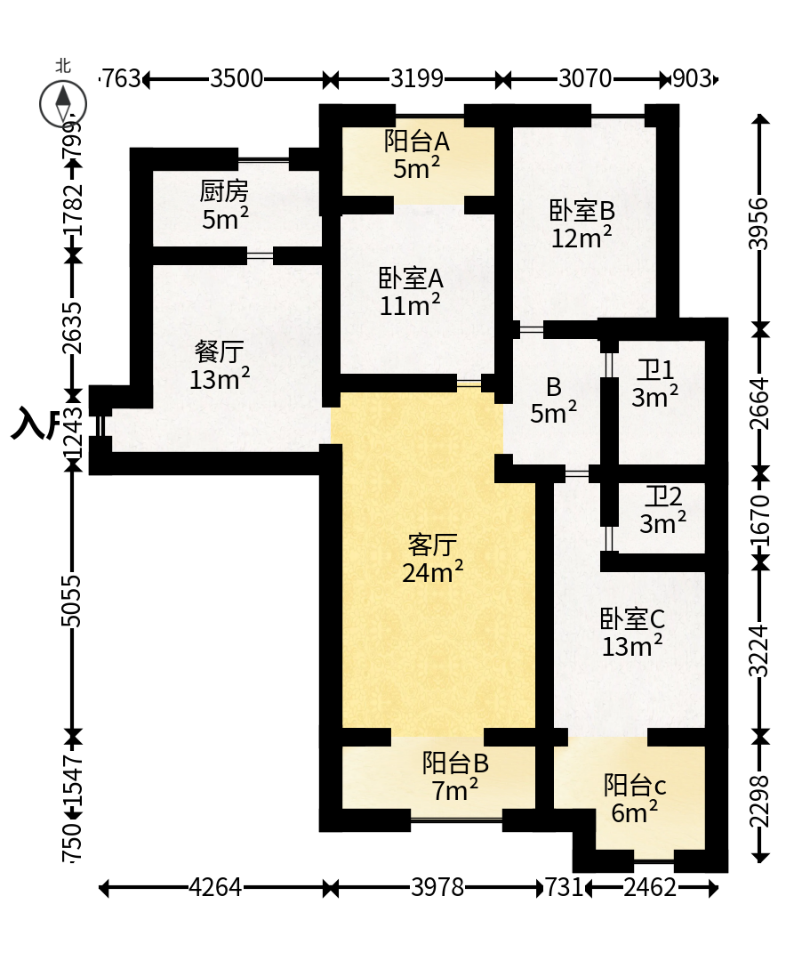 五江天街北区  1室0厅0卫   116.00万户型图