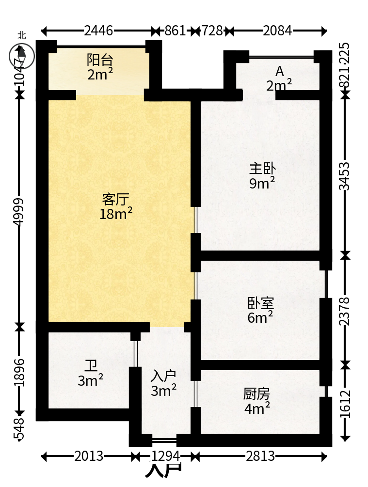 新长海漓湘悦  1室0厅0卫   45.00万户型图