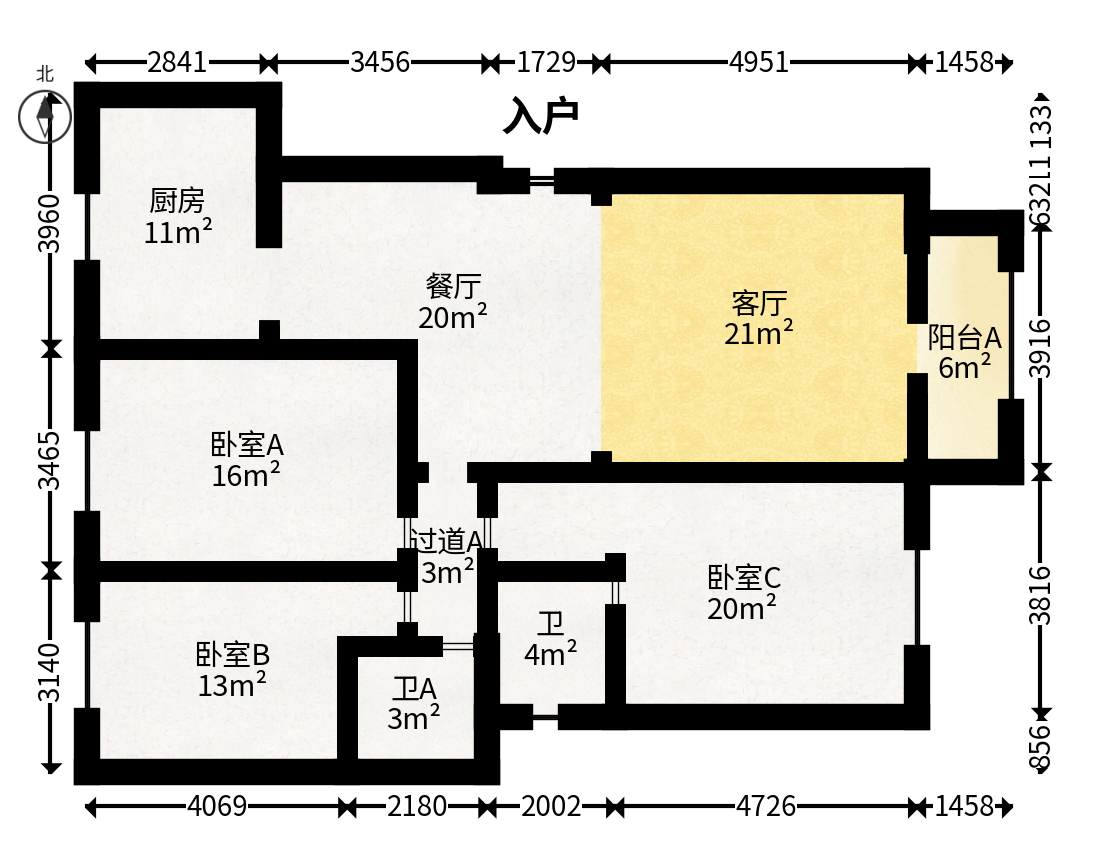 鄱阳小区  3室2厅2卫   68.00万户型图