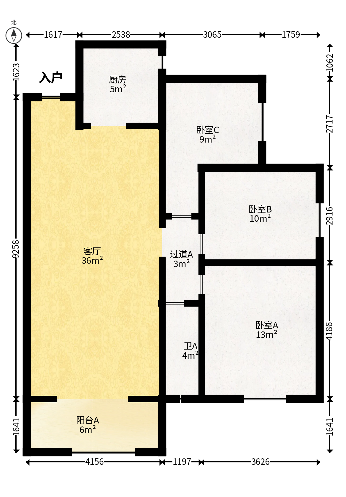 中建嘉和城  3室2厅1卫   106.80万户型图