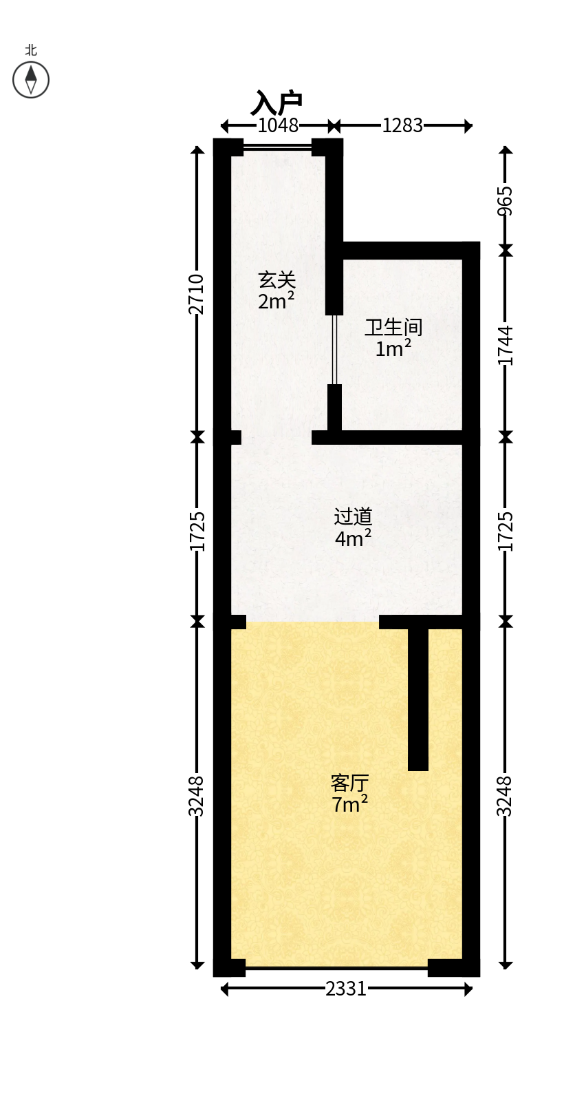叠彩兰亭  1室1厅1卫   19.00万户型图