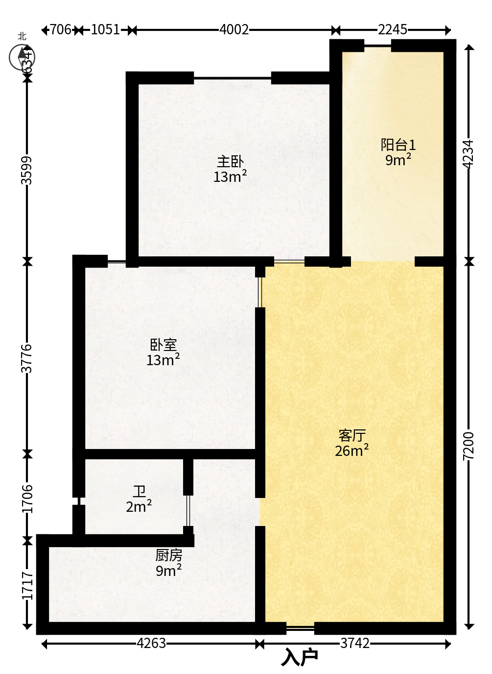 万象新天  3室2厅1卫   79.80万户型图
