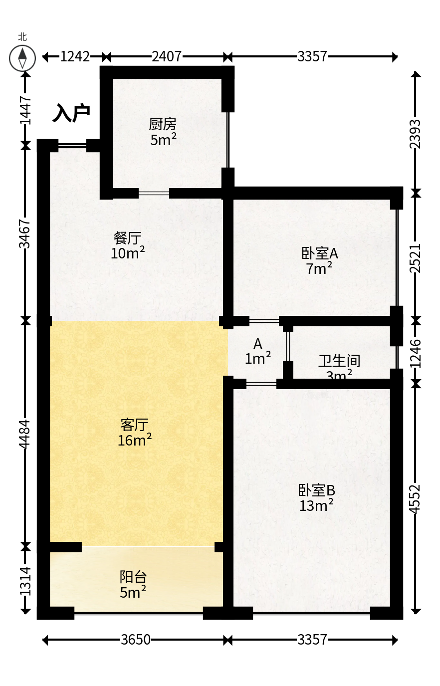 丽发新城  1室1厅1卫   52.80万户型图