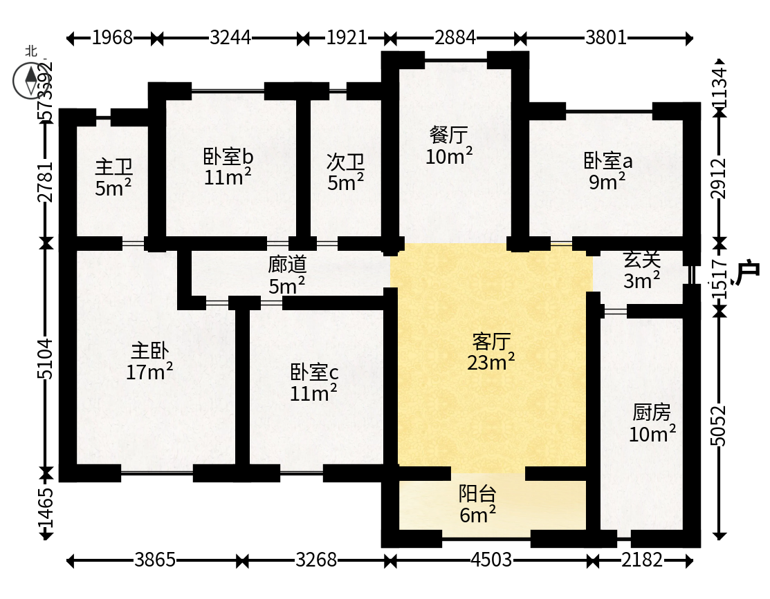 中国铁建梅溪青秀二期  4室2厅2卫   218.00万户型图