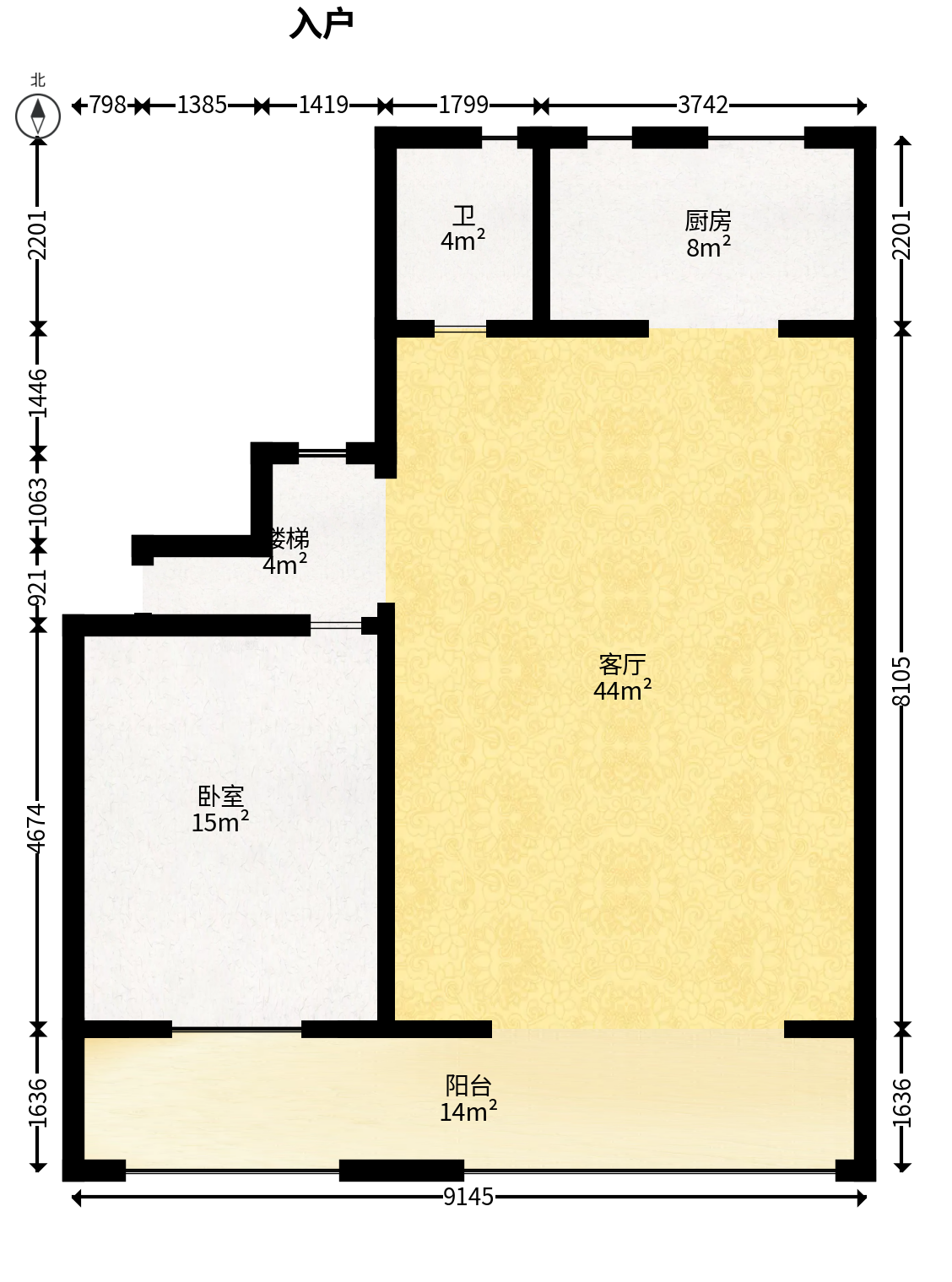碧桂园翘楚棠  5室2厅1卫   268.00万户型图