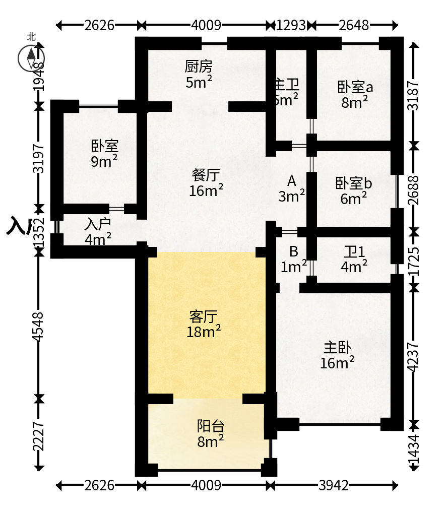 碧桂园翘楚棠  3室2厅2卫   85.50万户型图