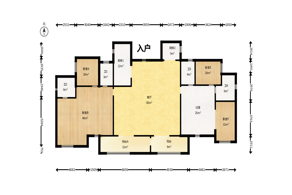建投象山国际  6室2厅4卫   266.00万户型图