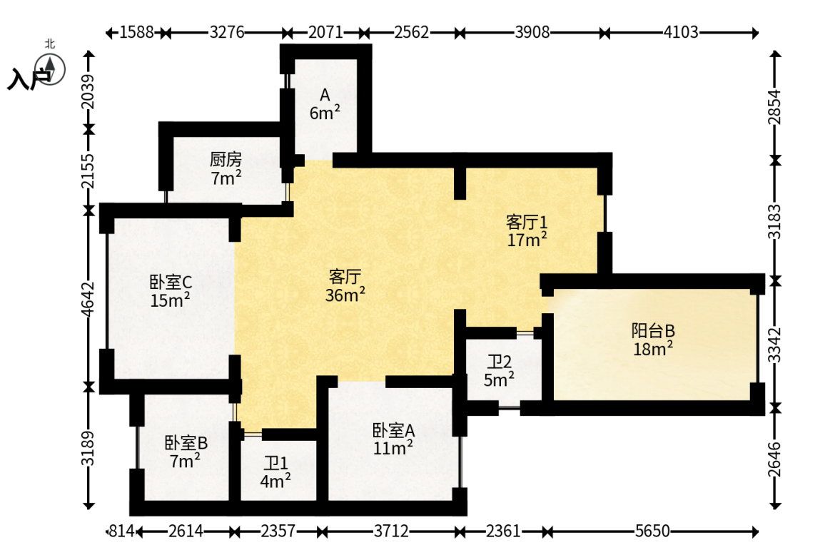 高峰璟麟府(高峰御园)  4室2厅2卫   175.00万户型图
