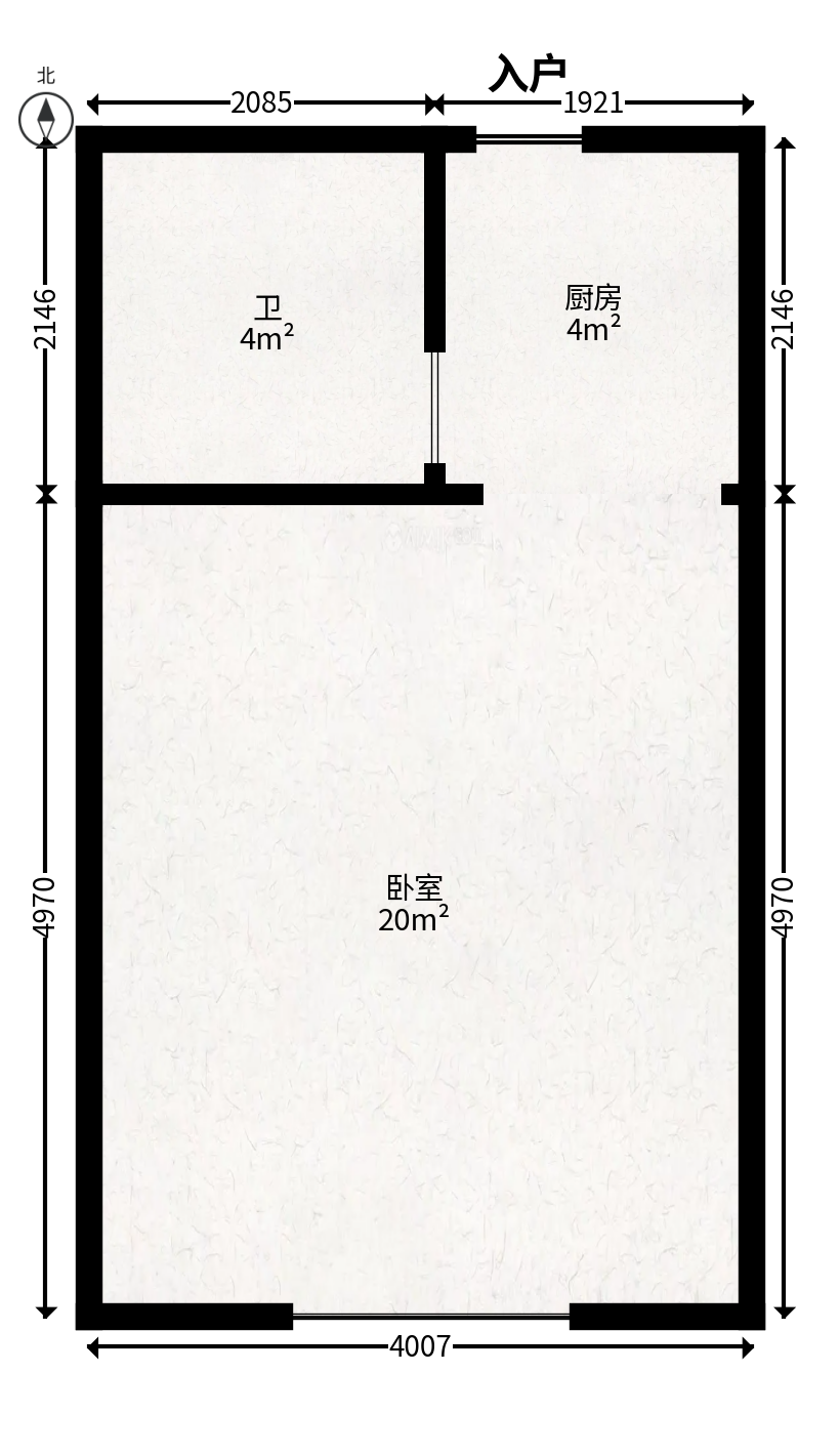 万芙锦城  1室1厅1卫   20.00万户型图