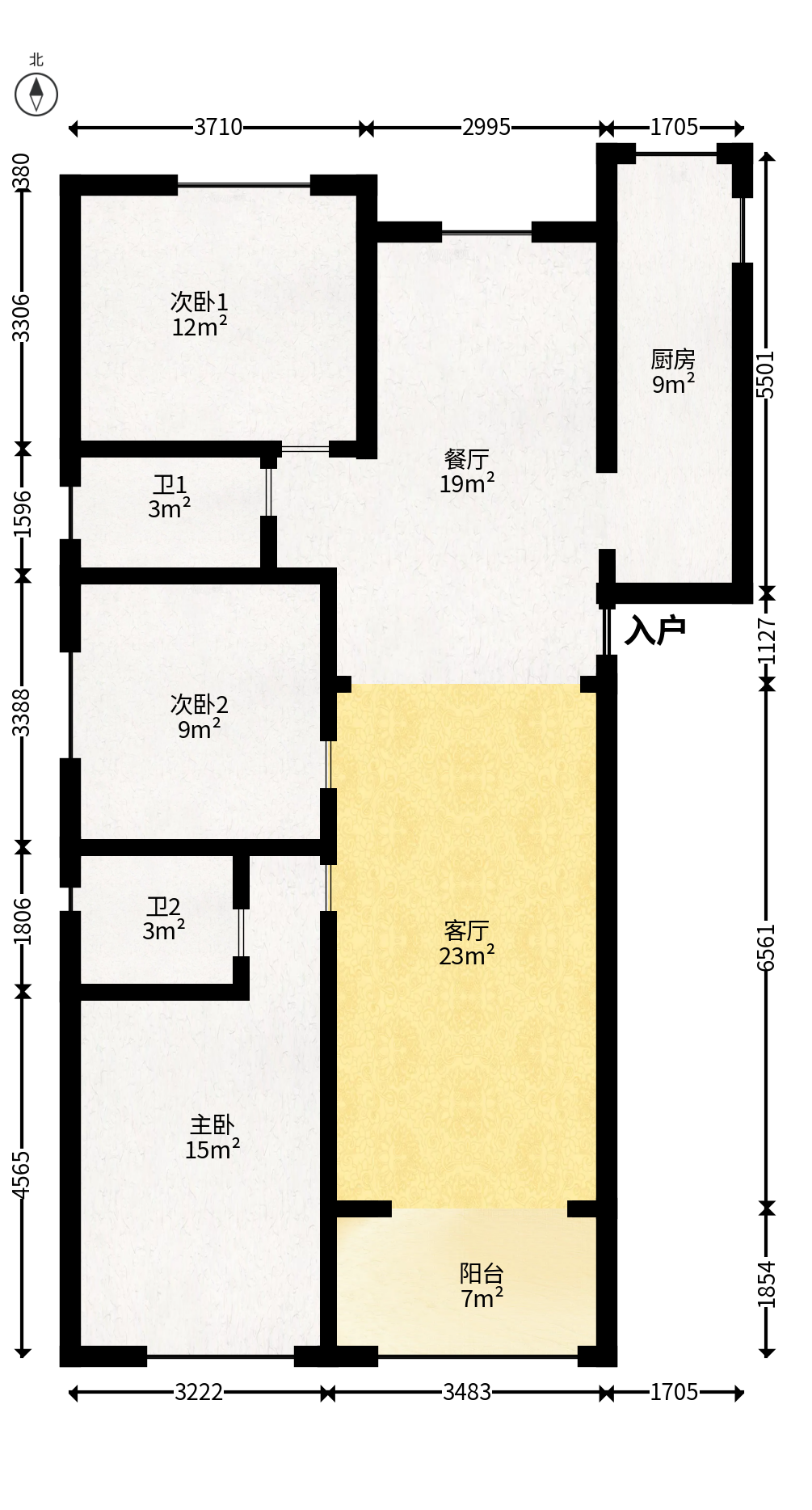 MOMA当代广场  4室2厅2卫   126.00万户型图