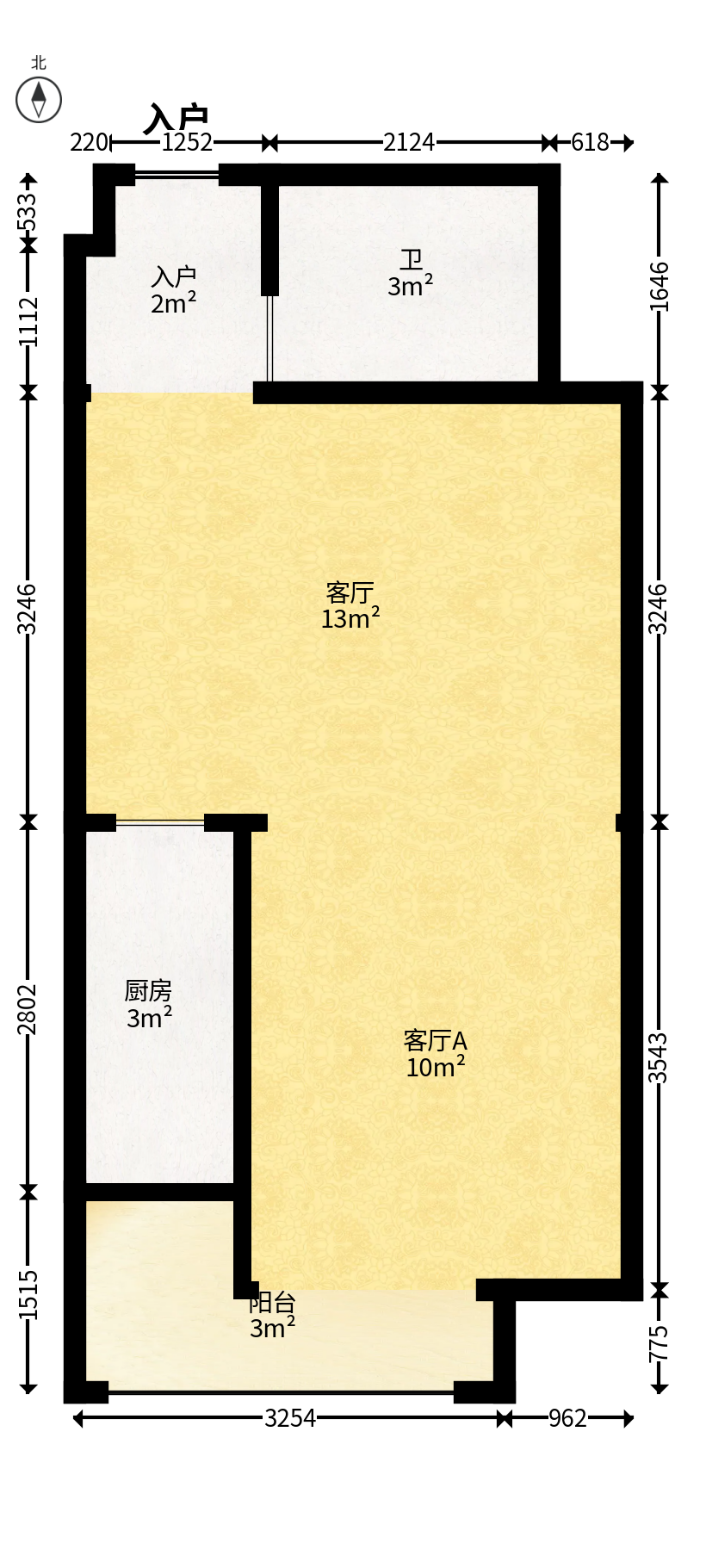 时代星城  1室1厅1卫   20.80万户型图