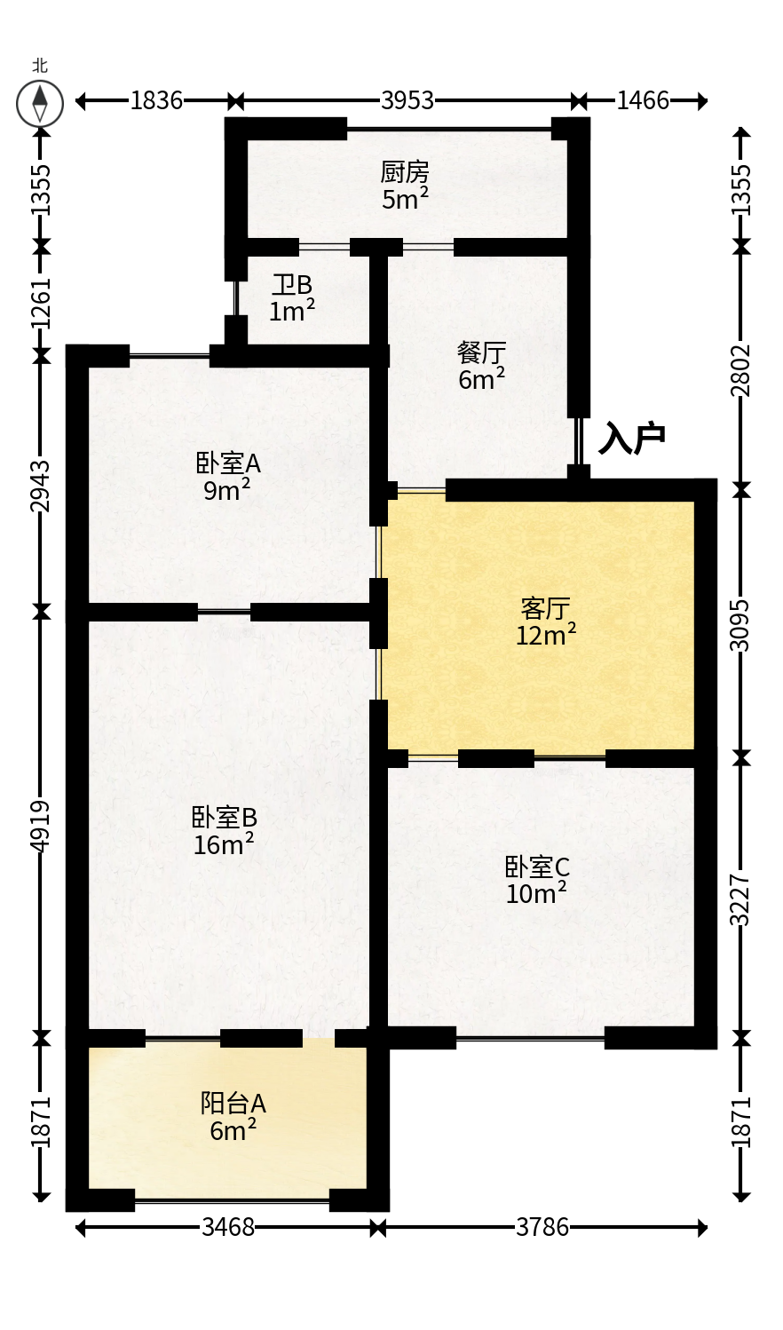 梅苑家园  3室2厅1卫   40.00万户型图