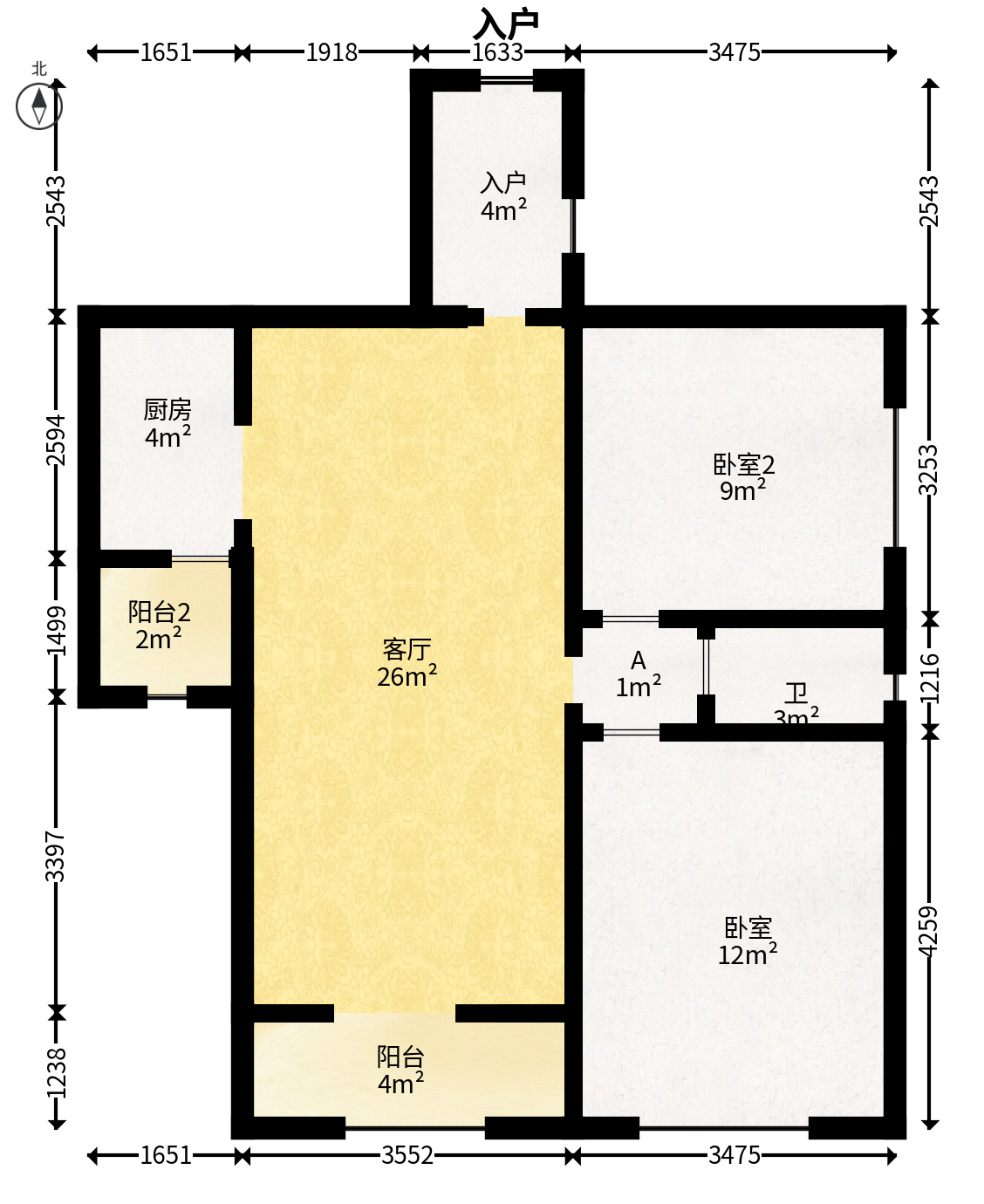 杜鹃文苑  2室2厅1卫   71.00万户型图
