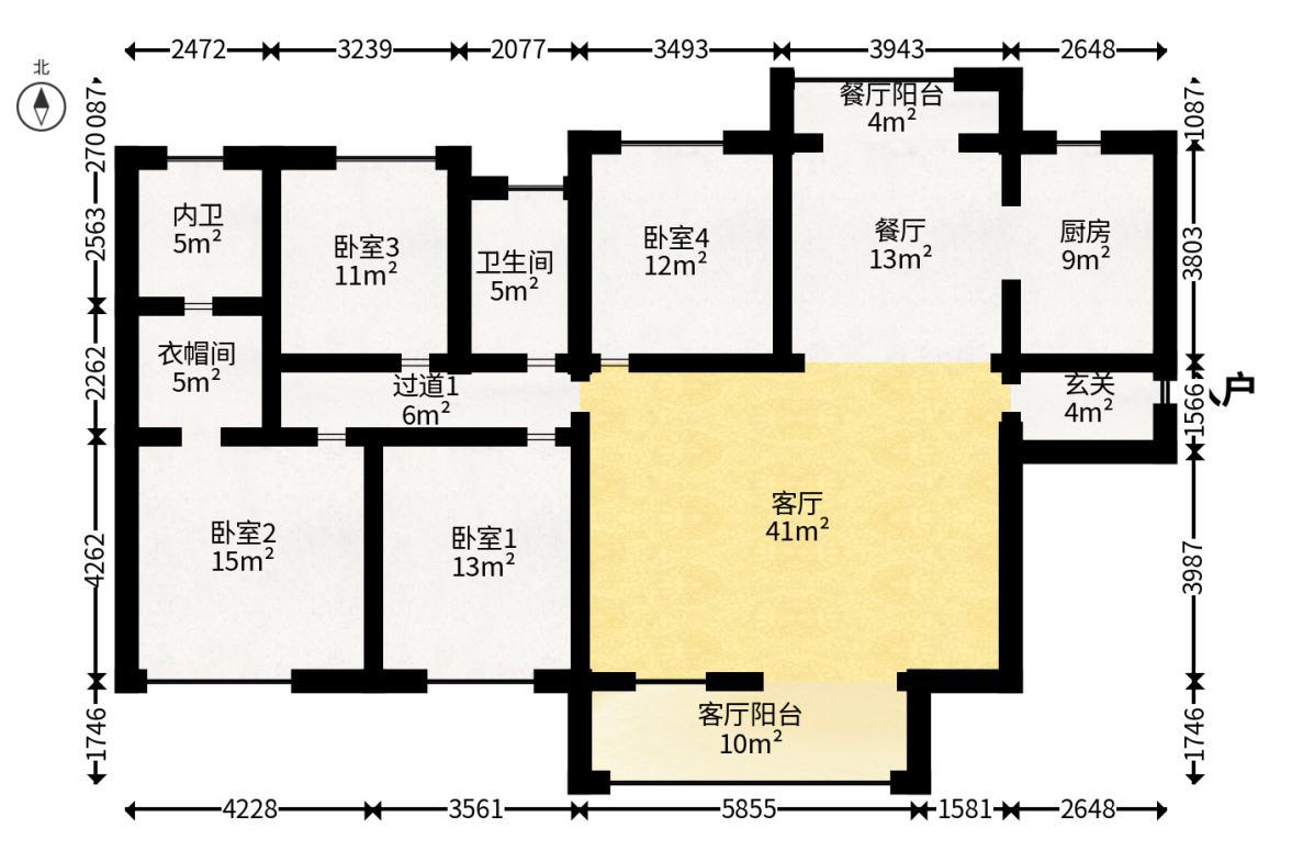 德奥悦东方  4室2厅2卫   230.00万户型图