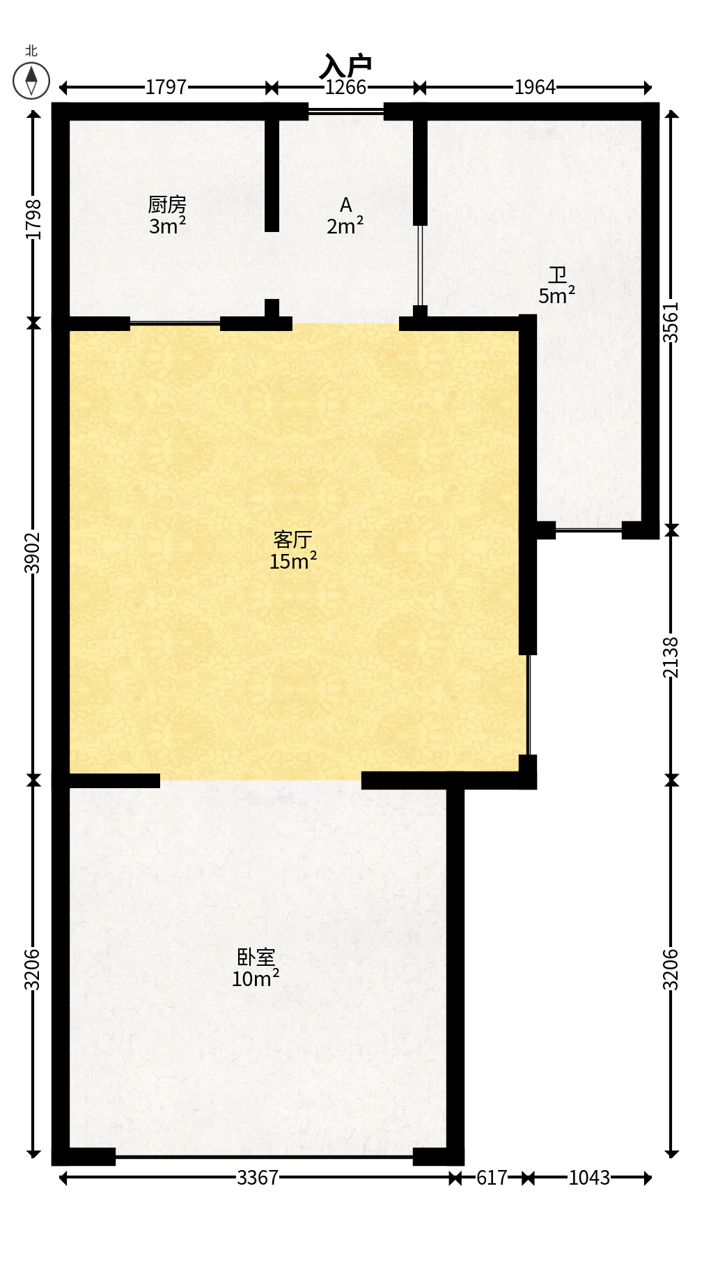 鑫远湘府逸园  1室1厅1卫   32.00万户型图