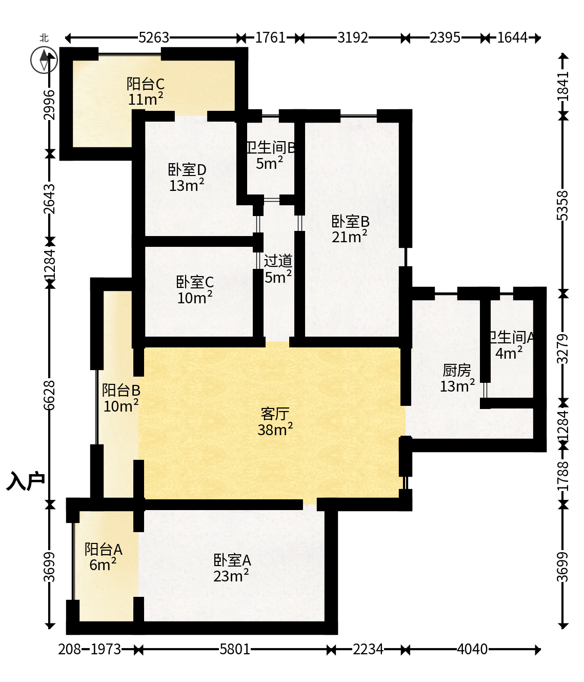 欧陆经典  4室2厅2卫   200.00万户型图