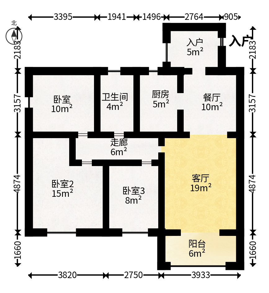东门尚苑  3室2厅1卫   70.00万户型图