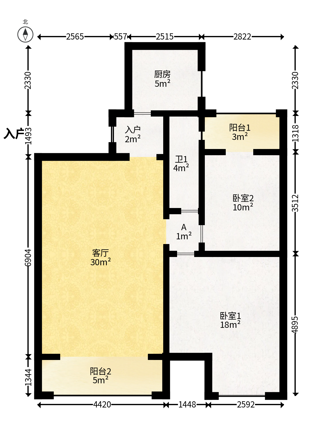 金凤滩家园  2室2厅1卫   85.00万户型图